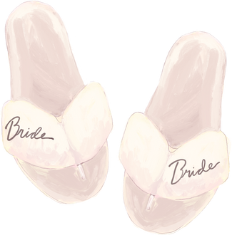Textured Hand-drawn Bridal Slippers 